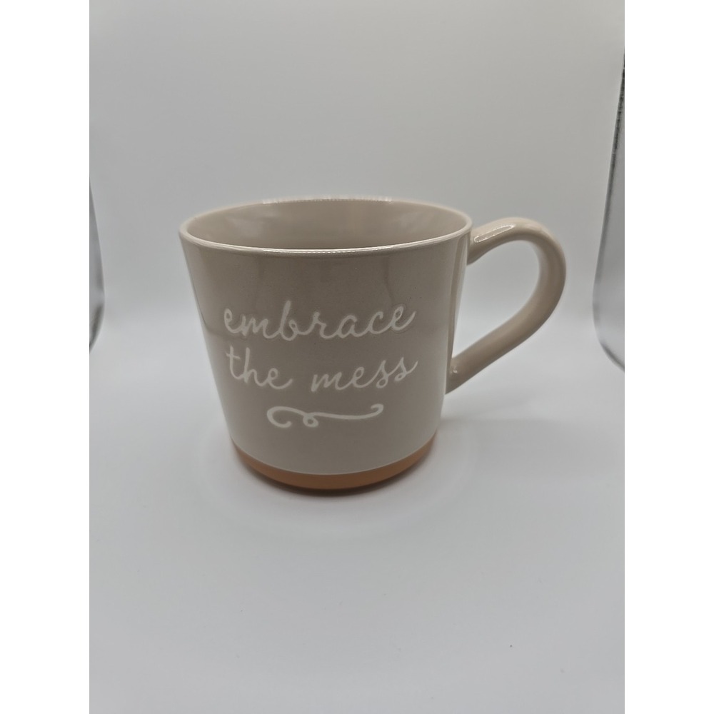 New Embrace The Mess Saying Coffee Mug Threshold Stoneware Home 12oz